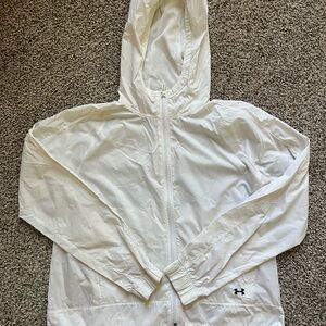 Under Armour Classic White wind breaker Zip-Up Hoodie